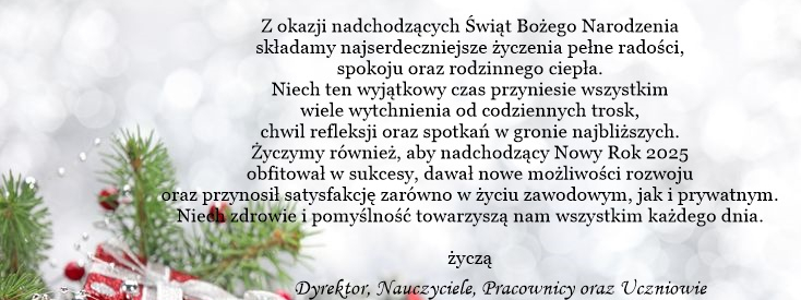 ŻYCZENIA Z OKAZJI ŚWIĄT BOŻEGO NARODZENIA 